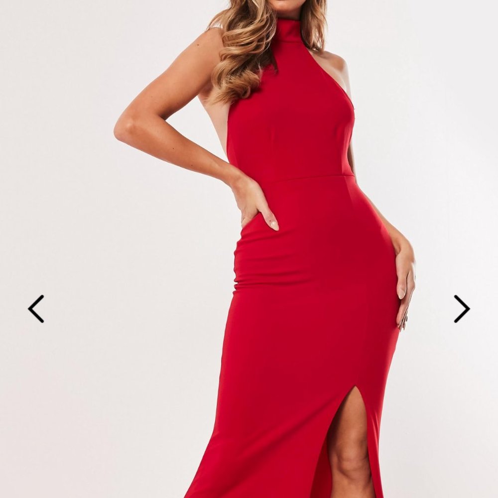 Red Choker Maxi Dress - Misguided